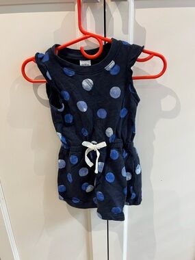 Osh kosh Navy Polka Dot Drawstring Romper 18m